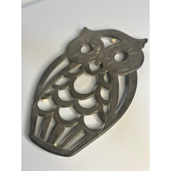 VTG Leonard Owl Silverplate Pan Trivet | Kitchenware Classic 10" Made in Italy - Picture 5 of 10